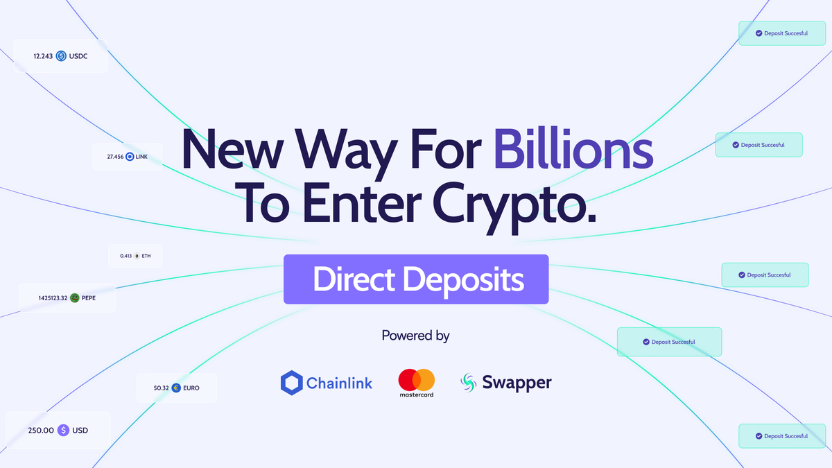Swapper Finance Launches Direct Deposits With Mastercard and Chainlink, Bringing 3.5+ Billion Users into the Onchain Economy